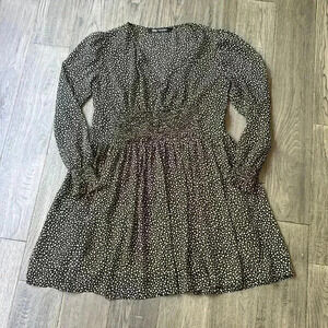 Zara  | Sheer polka dot long sleeve dress